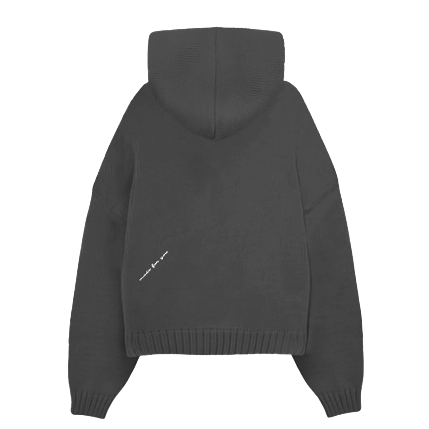 Dark Grey Knit Hoodie