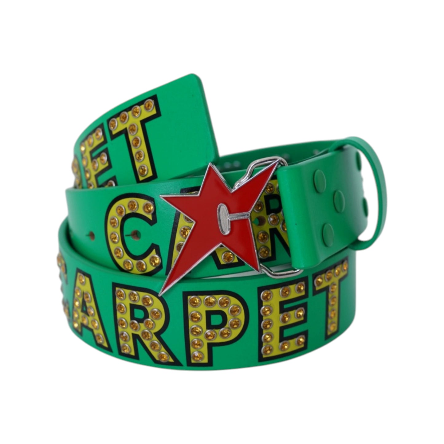 Varsity Rhinestone Leather Belt