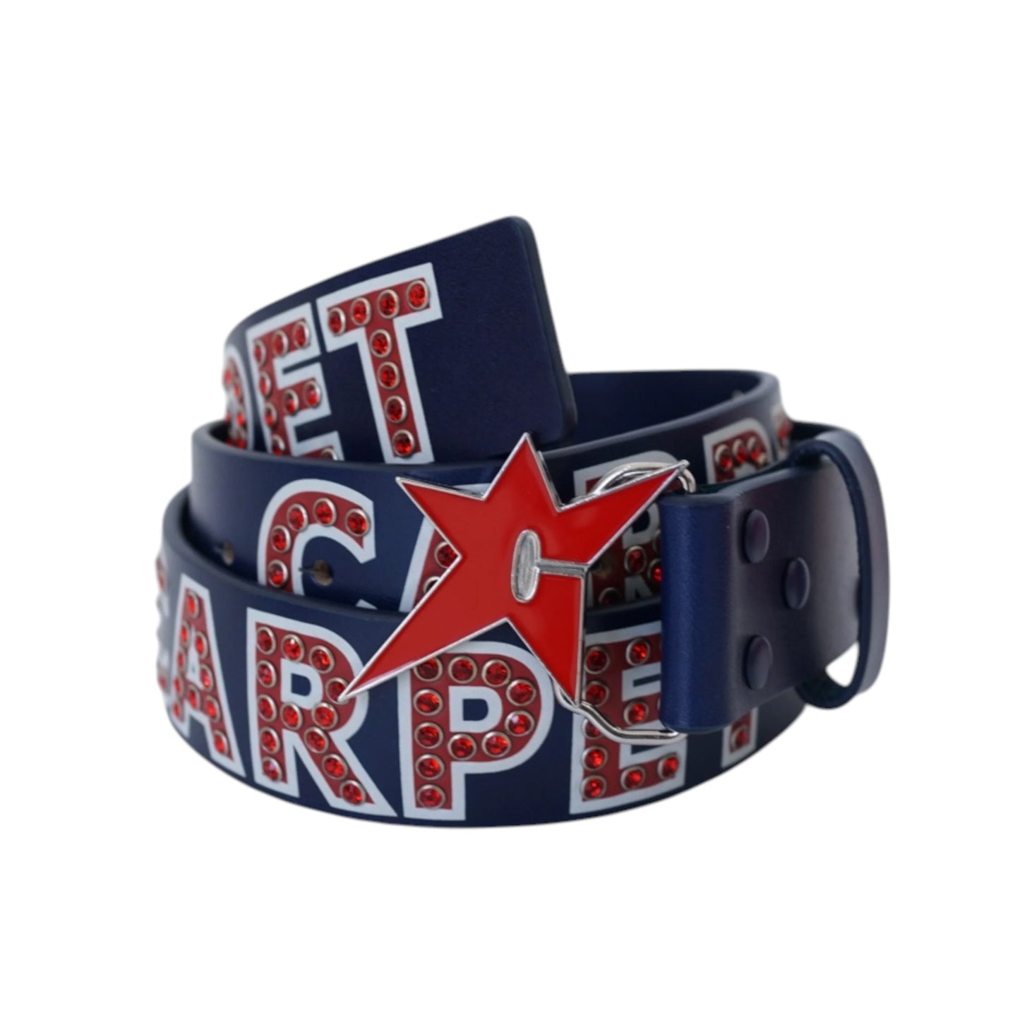 Varsity Rhinestone Leather Belt