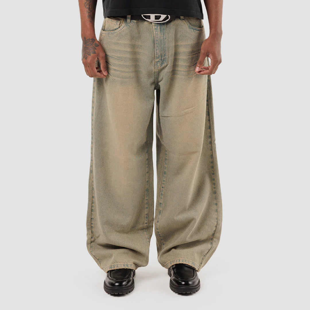 Faded Effect Baggy Jeans