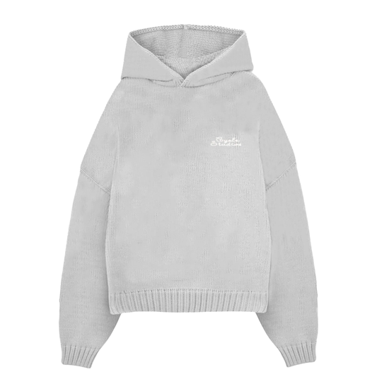 Light Grey Knit Hoodie
