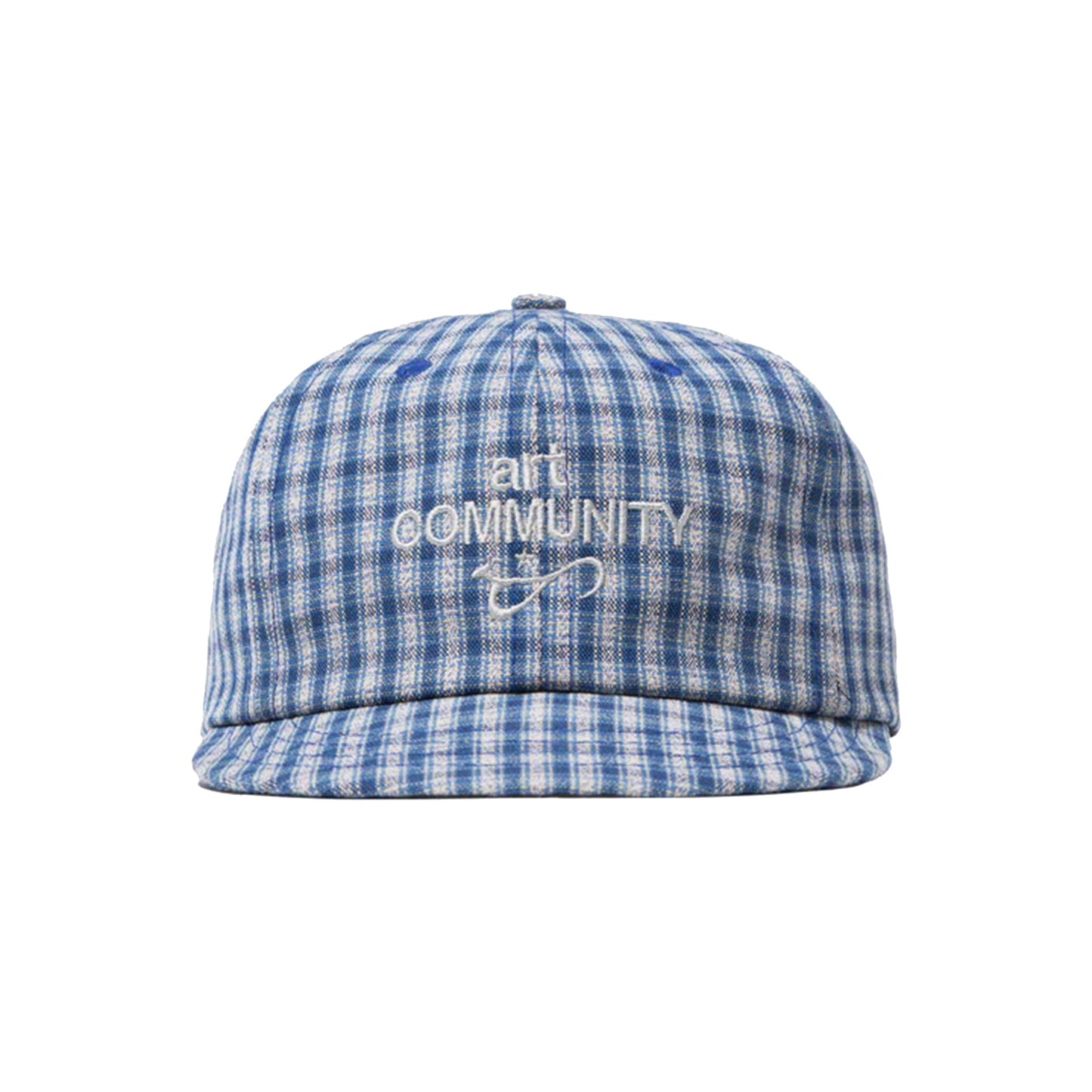 Blue Plaid Short Brim Hat