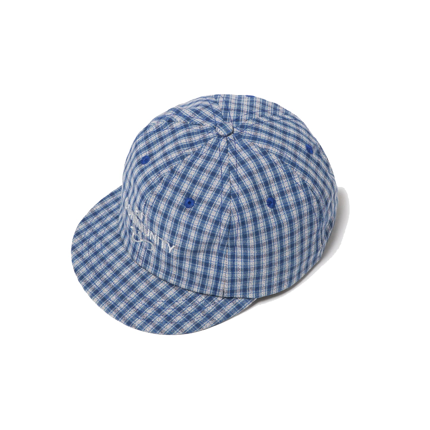 Blue Plaid Short Brim Hat