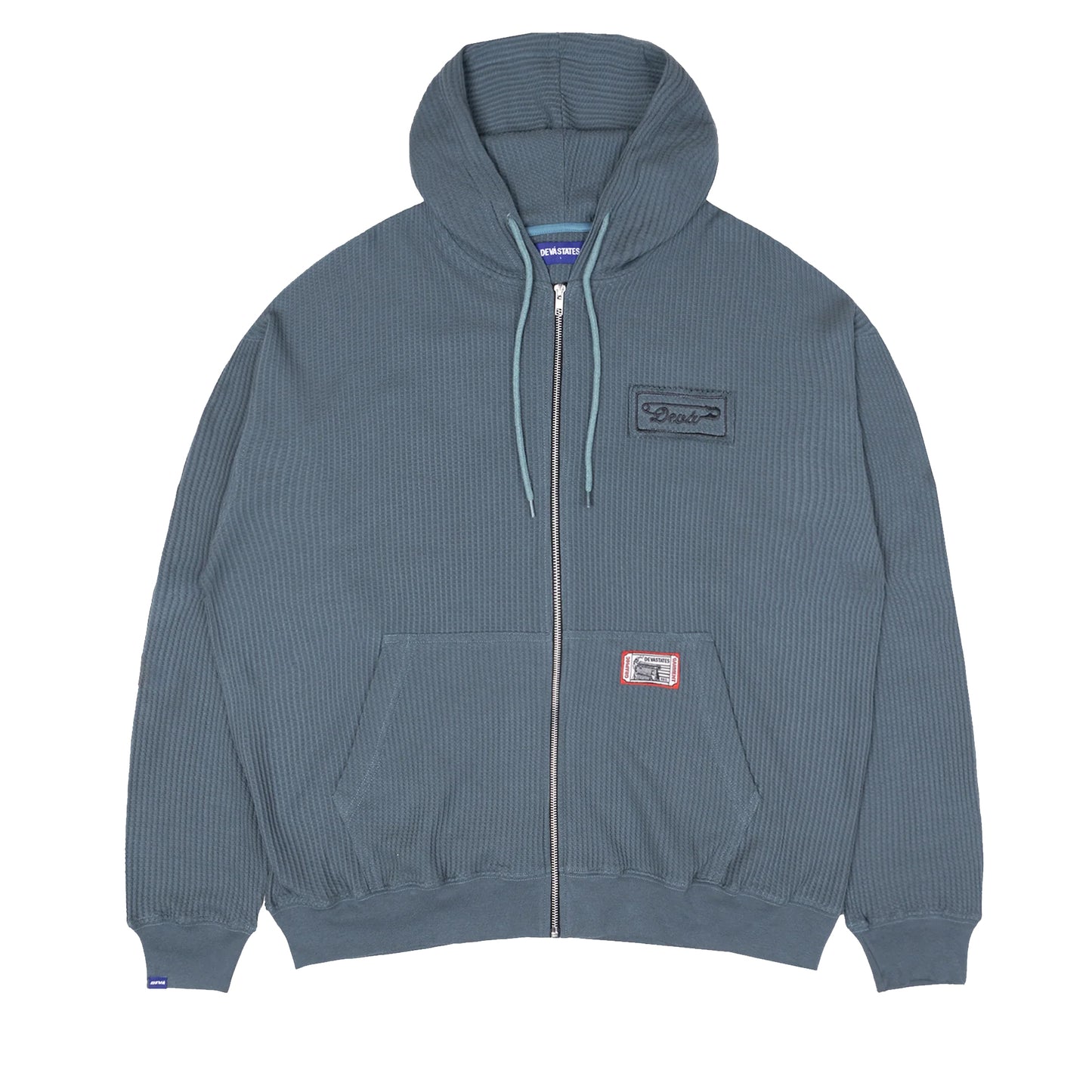 Waffle Knit Zip Up Hoodie