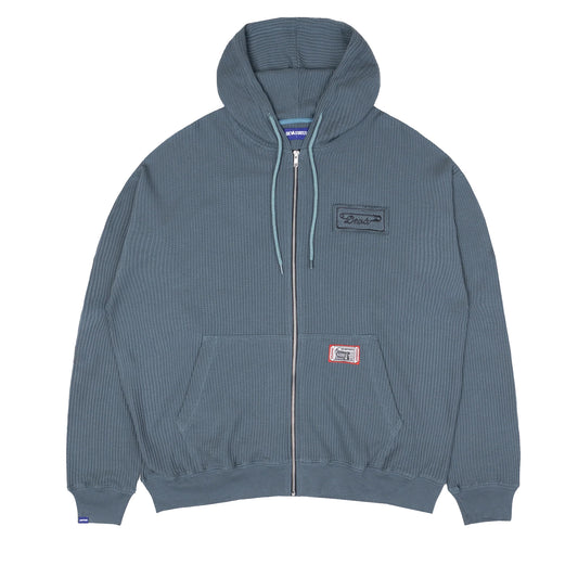 Waffle Knit Zip Up Hoodie