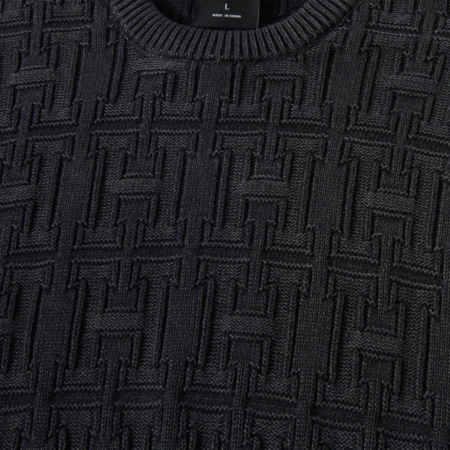 Interlaced Jacquard Crewneck Sweater