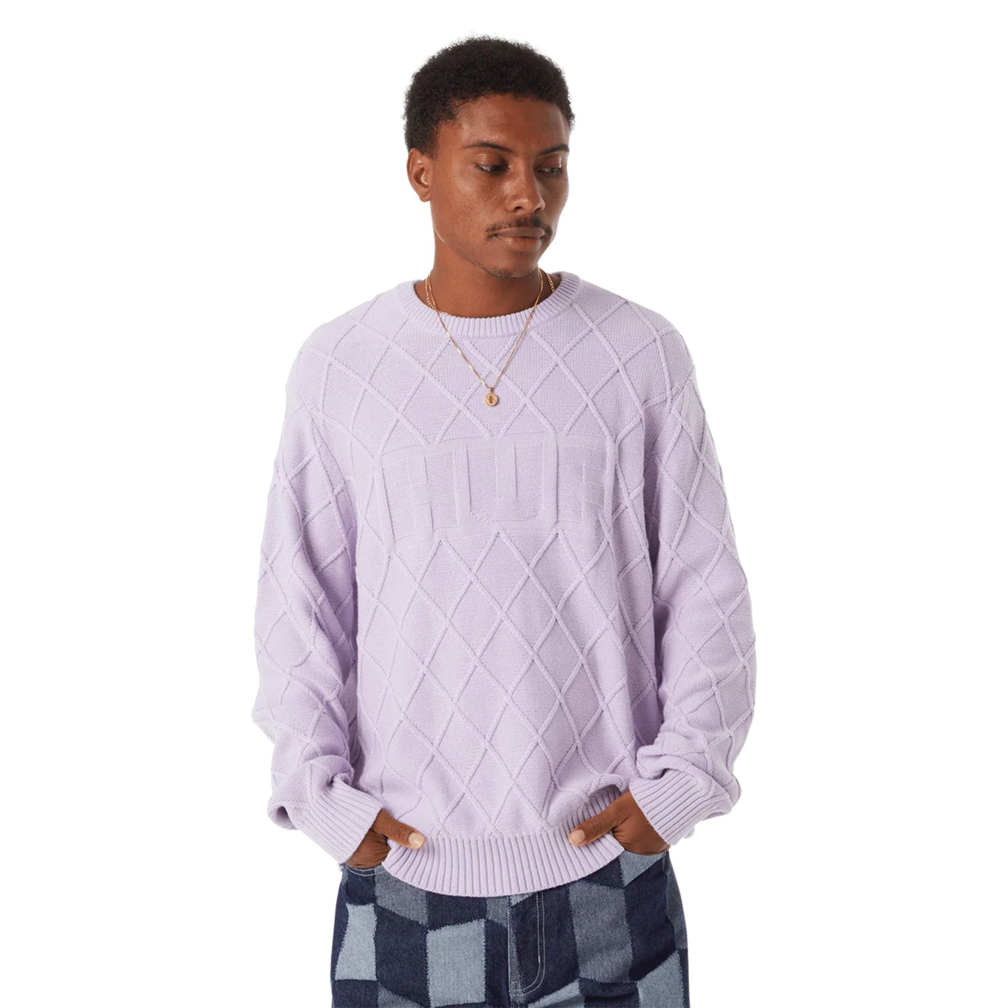 Grid Crewneck Sweater