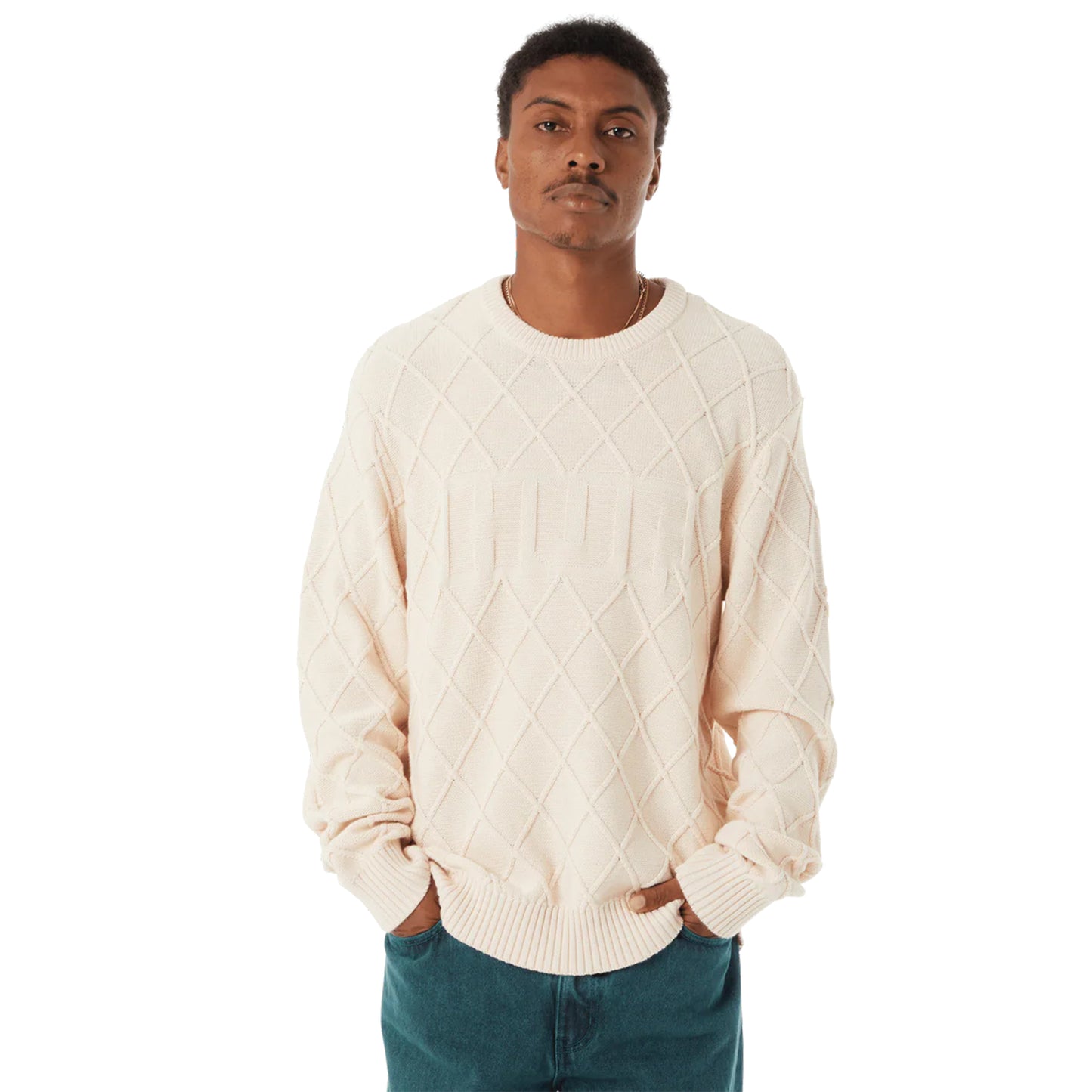 Grid Crewneck Sweater