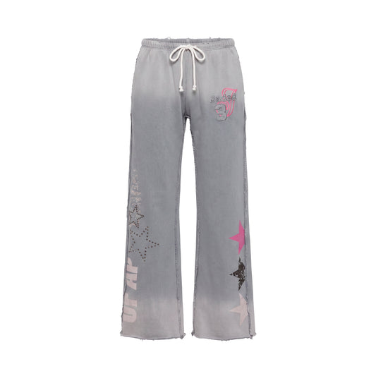 Cleo Graphic Slouchy Bootcut Jogger