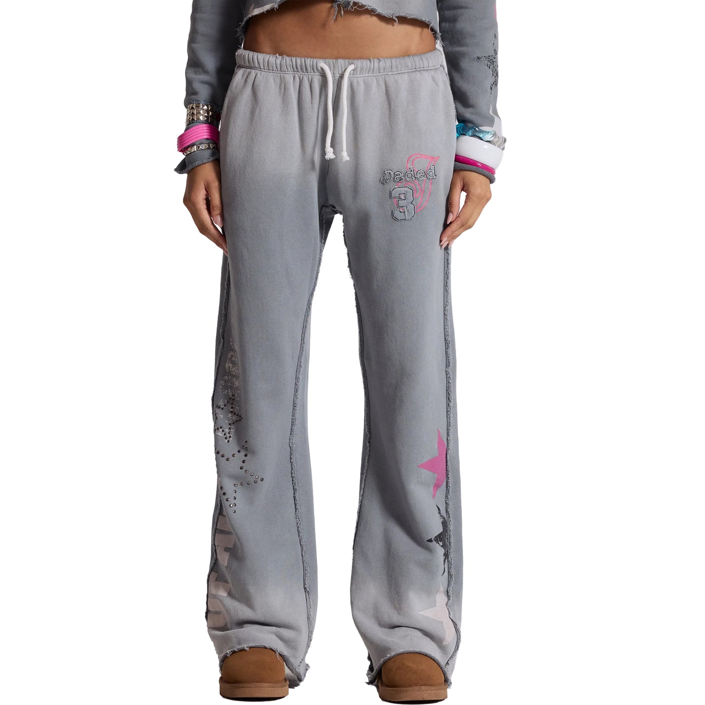 Cleo Graphic Slouchy Bootcut Jogger