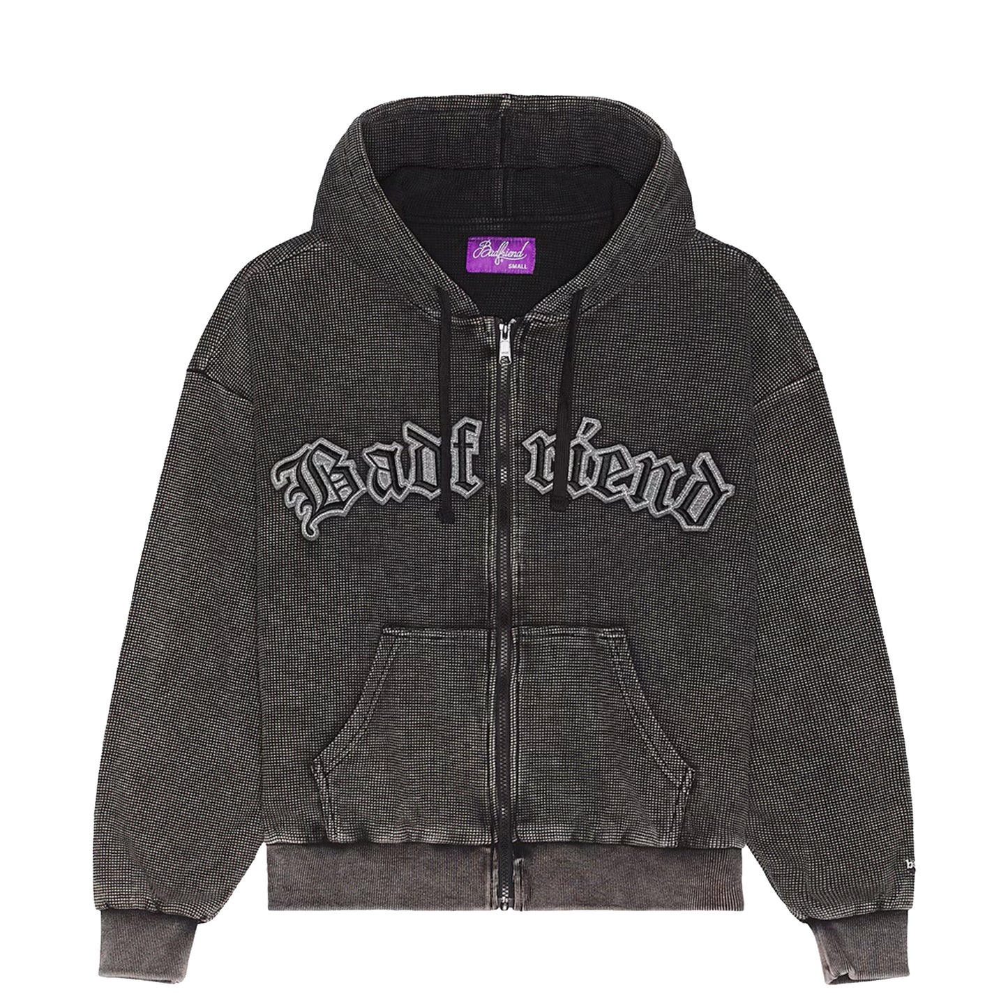 Waffle Knit Full Zip Hoodie